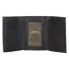 Cartera de cuero de tres pliegues con triple costura
