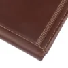 Cartera de cuero de tres pliegues con triple costura