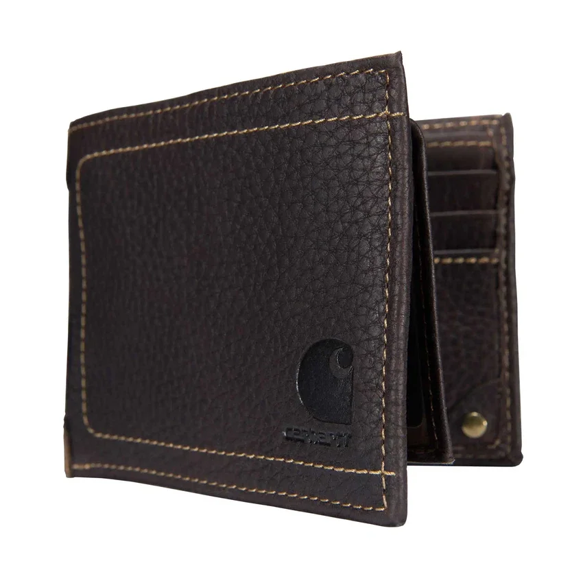 Cartera de piel con textura de guijarros