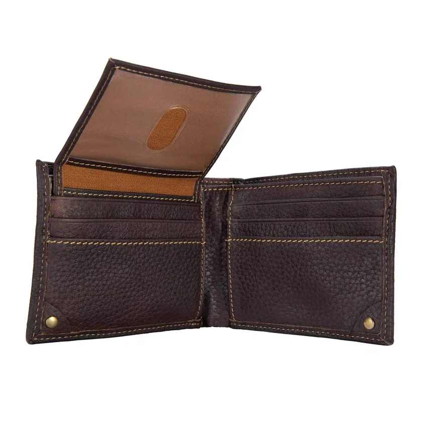 Cartera de piel con textura de guijarros