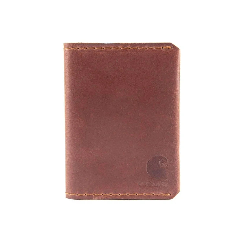 Cartera doble de cuero de estilo artesanal