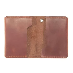 Cartera doble de cuero de estilo artesanal