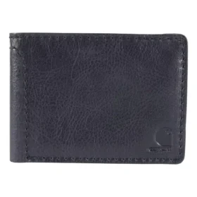 Cartera plegable de cuero patinado
