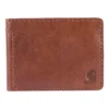 Cartera plegable de cuero patinado