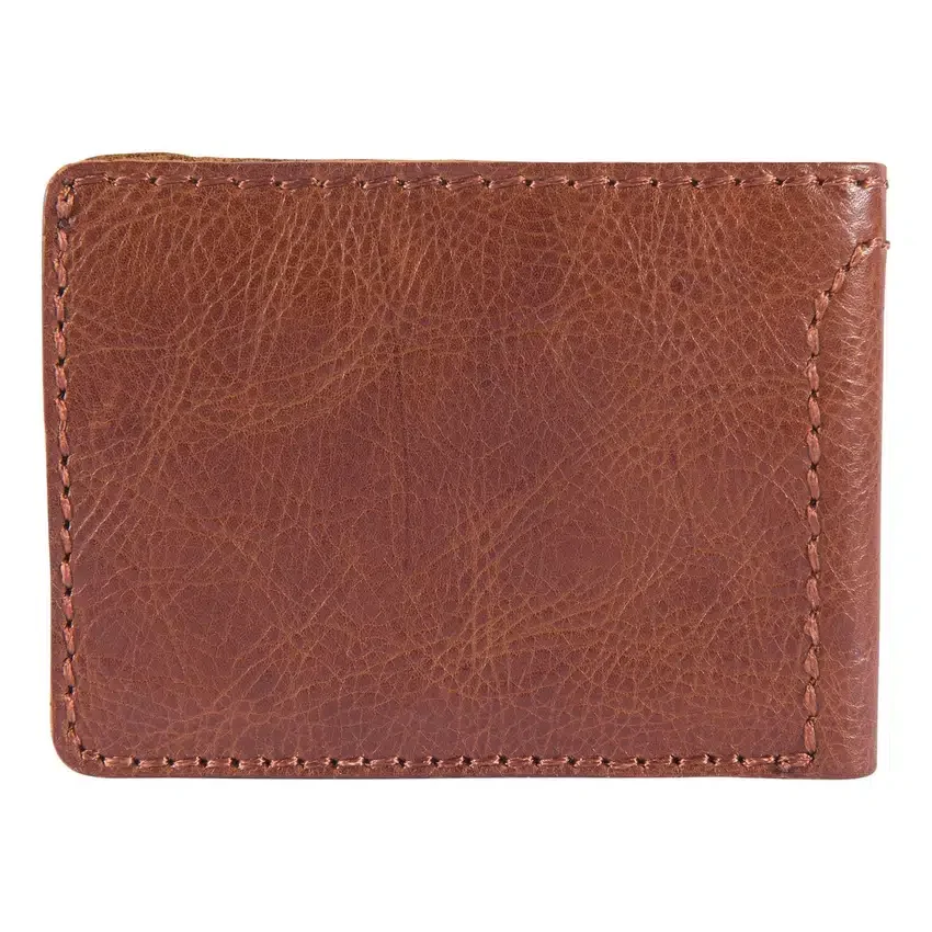 Cartera plegable de cuero patinado