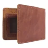 Cartera plegable de cuero patinado
