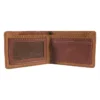 Cartera plegable de cuero patinado