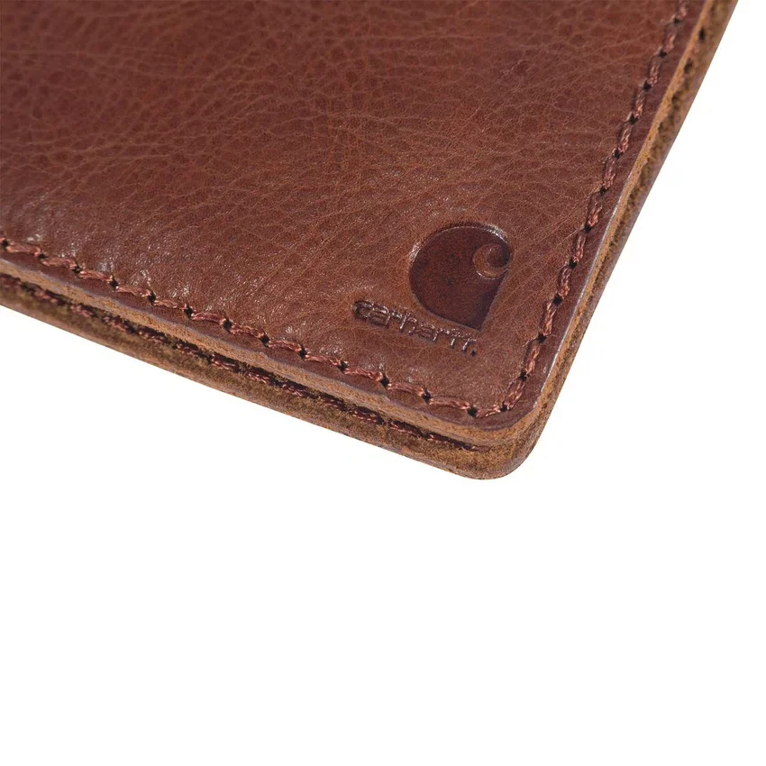Cartera plegable de cuero patinado