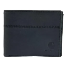 Cartera plegable de dos compartimentos de cuero de silla de montar