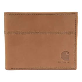 Cartera plegable de dos compartimentos de cuero de silla de montar
