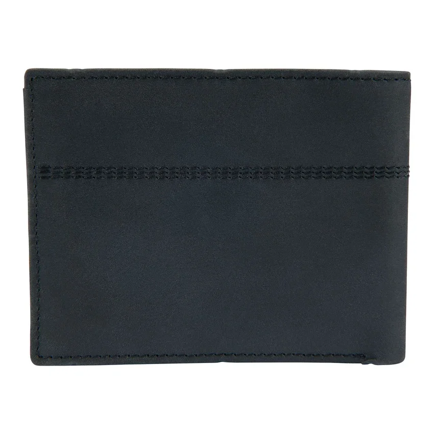 Cartera plegable de dos compartimentos de cuero de silla de montar