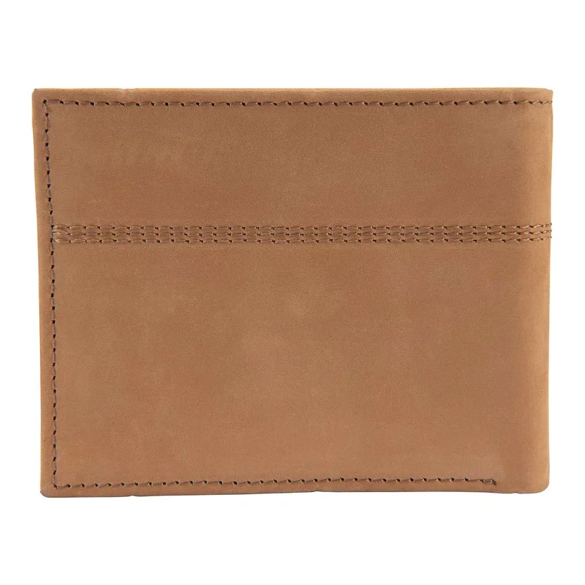 Cartera plegable de dos compartimentos de cuero de silla de montar
