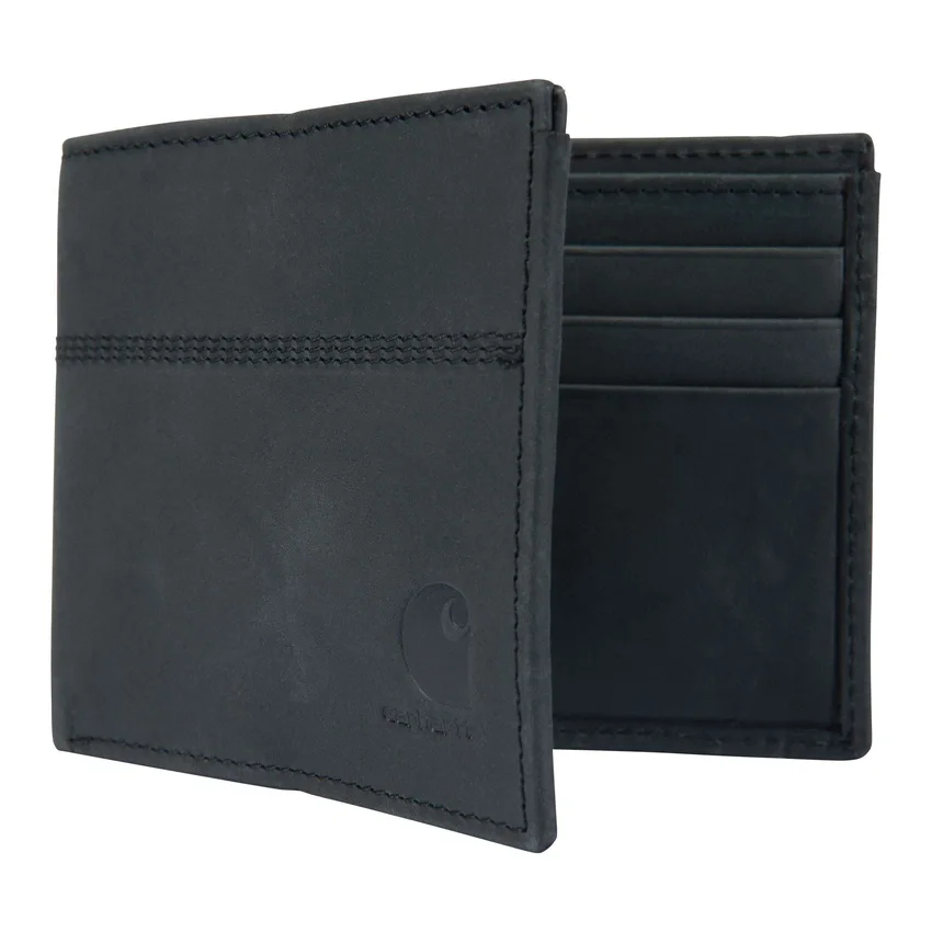 Cartera plegable de dos compartimentos de cuero de silla de montar