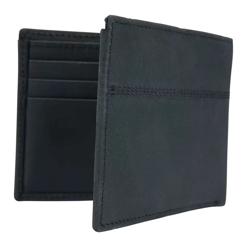 Cartera plegable de dos compartimentos de cuero de silla de montar