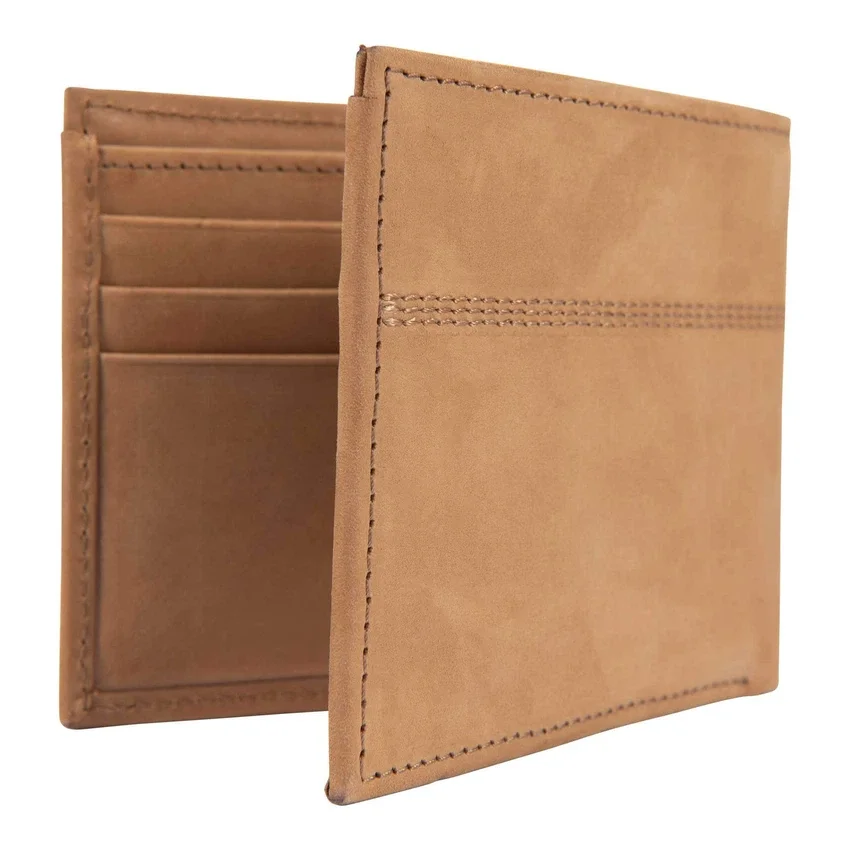 Cartera plegable de dos compartimentos de cuero de silla de montar