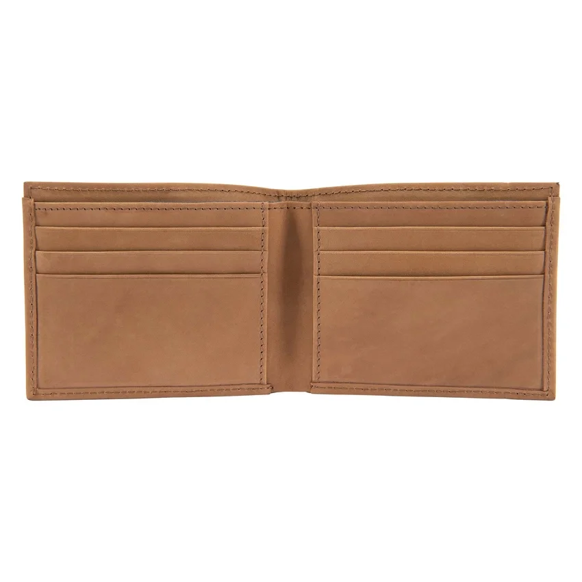 Cartera plegable de dos compartimentos de cuero de silla de montar