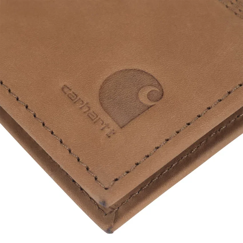 Cartera plegable de dos compartimentos de cuero de silla de montar