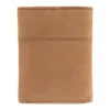 Cartera plegable en tres partes de piel de silla de montar