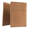 Cartera plegable en tres partes de piel de silla de montar