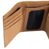 Cartera plegable en tres partes de piel de silla de montar