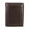 Cartera plegable en tres partes de piel granulada