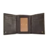 Cartera plegable en tres partes de piel granulada