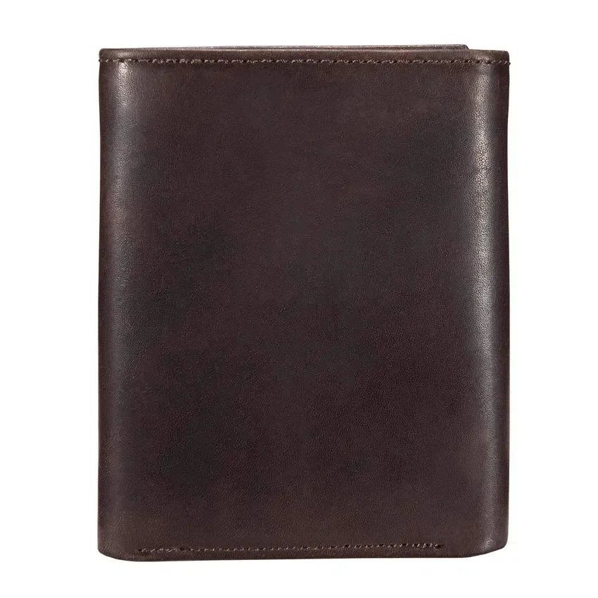 Cartera tríptica de cuero curtido al aceite