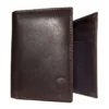 Cartera tríptica de cuero curtido al aceite