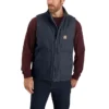 Chaleco de cuello alto para hombre, de lona lavada y forrado de sherpa