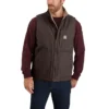 Chaleco de cuello alto para hombre, de lona lavada y forrado de sherpa