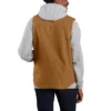 Chaleco de cuello alto para hombre, de lona lavada y forrado de sherpa
