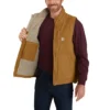 Chaleco de cuello alto para hombre, de lona lavada y forrado de sherpa