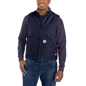 Chaleco de cuello alto para hombre Fr, de tela de pato y forro de sherpa - Chalecos ignífugos