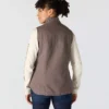 Chaleco de cuello alto para mujer, de lona de algodón lavada con forro de sherpa