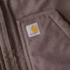 Chaleco de cuello alto para mujer, de lona de algodón lavada con forro de sherpa