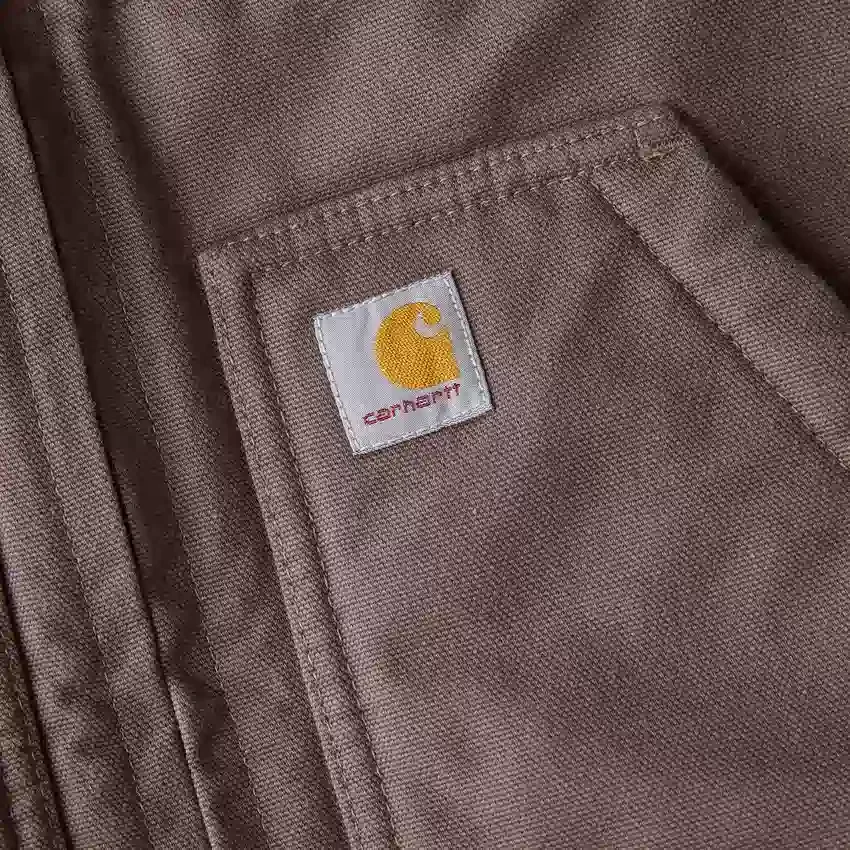 Chaleco de cuello alto para mujer, de lona de algodón lavada con forro de sherpa