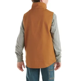 Chaleco de lona con forro de forro polar Sherpa y cremallera frontal para niño