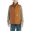 Chaleco de lona con forro de forro polar Sherpa y cremallera frontal para niño
