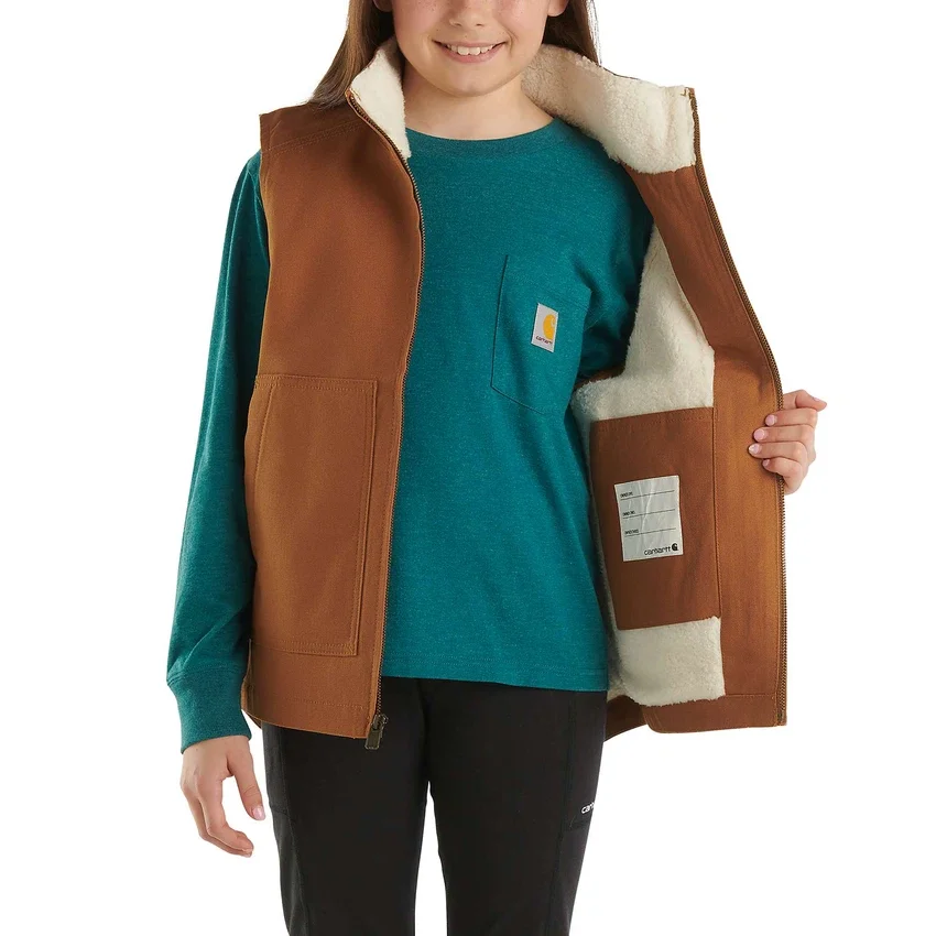 Chaleco de lona con forro de sherpa para niña (niños/jóvenes)