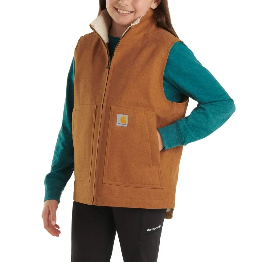 Chaleco de lona con forro de sherpa para niña (niños/jóvenes)