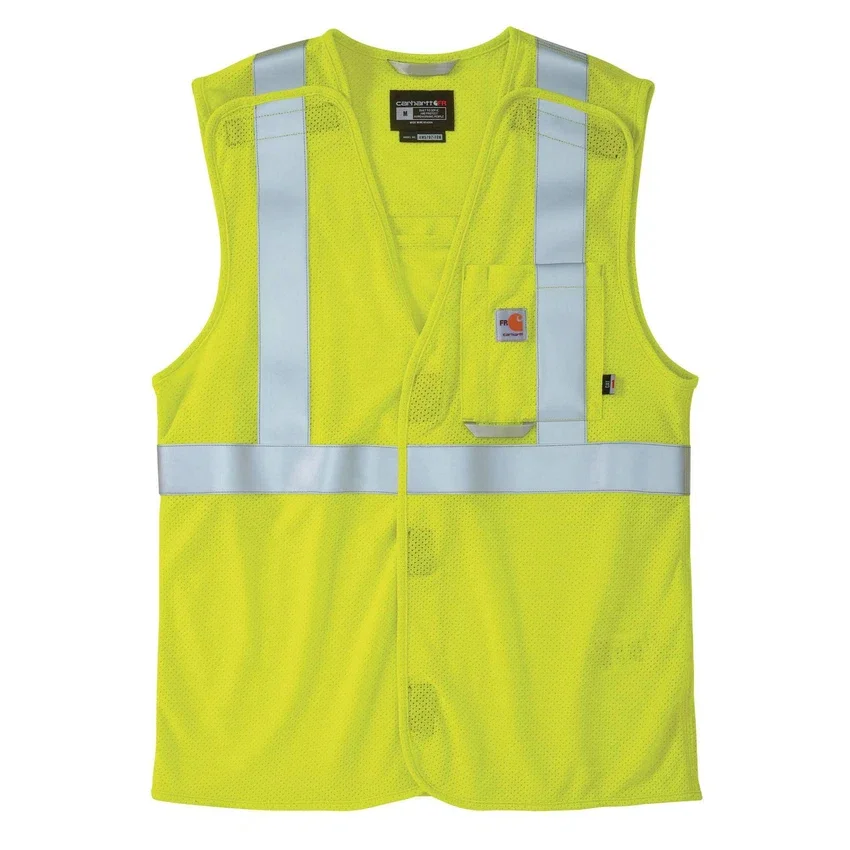 Chaleco de seguridad de malla de alta visibilidad y resistente al fuego para hombre, clase 2 - Chalecos de alta visibilidad