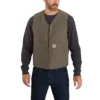 Chaleco resistente de lona lavada con forro de sherpa para hombre
