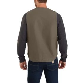 Chaleco resistente de lona lavada con forro de sherpa para hombre
