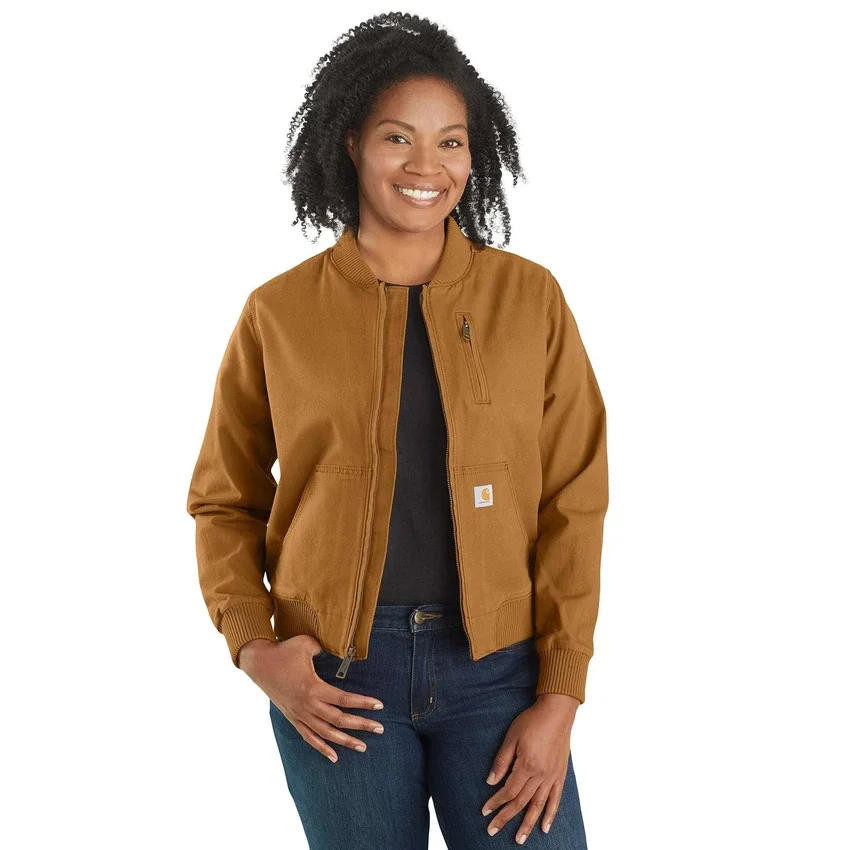 Chaqueta bomber de lona de corte holgado Crawford para mujer