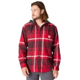 Chaqueta de camisa a cuadros con capucha Hamilton de corte holgado para hombre - Chaquetas de camisa para hombre