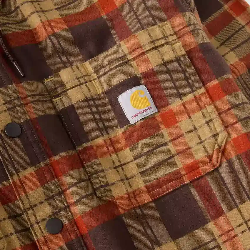 Chaqueta de camisa a cuadros con capucha Hamilton de corte holgado para hombre - Chaquetas de camisa para hombre