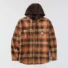 Chaqueta de camisa a cuadros con capucha Hamilton de corte holgado para hombre - Chaquetas de camisa para hombre