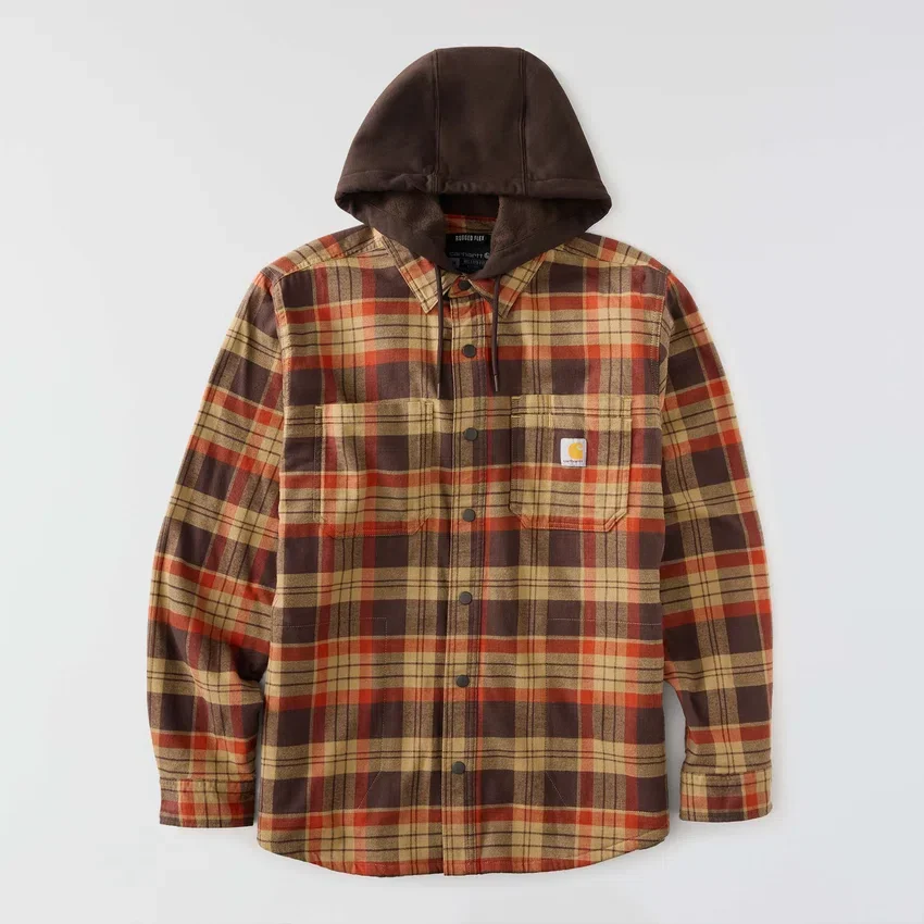 Chaqueta de camisa a cuadros con capucha Hamilton de corte holgado para hombre - Chaquetas de camisa para hombre