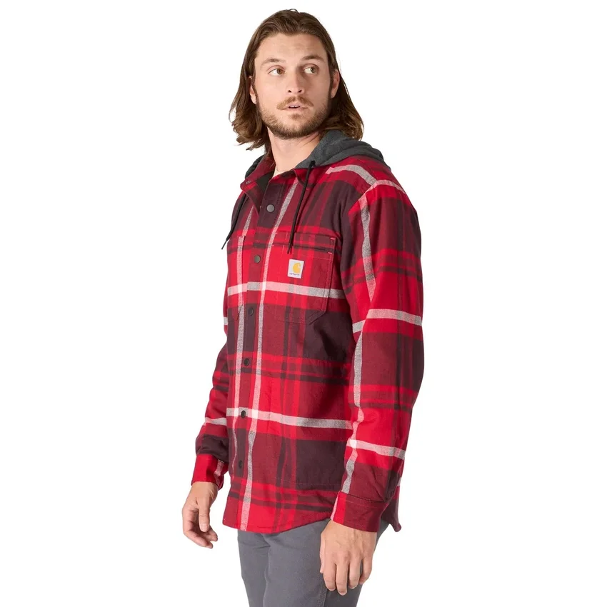 Chaqueta de camisa a cuadros con capucha Hamilton de corte holgado para hombre - Chaquetas de camisa para hombre