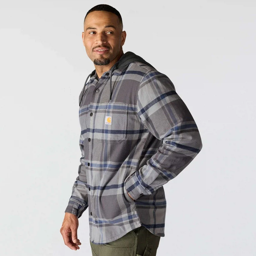 Chaqueta de camisa a cuadros con capucha Hamilton de corte holgado para hombre - Chaquetas de camisa para hombre